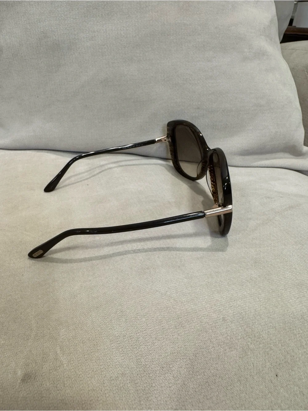 Tom Ford Brown Gradient Cat-Eye Sunglasses with Gold Accents